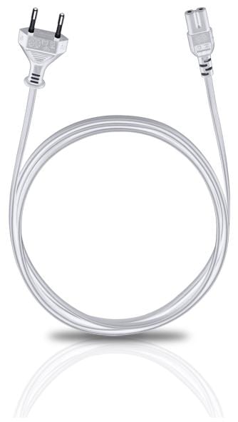 Oehlbach Powercord C7 5,0 m. wit - Stroomkabel
