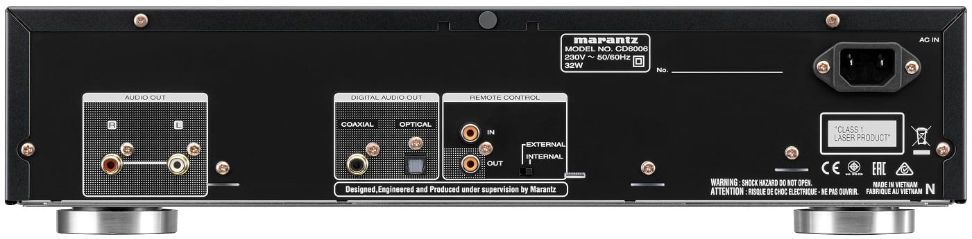 Marantz CD6006 zilver/goud - achterkant - CD speler
