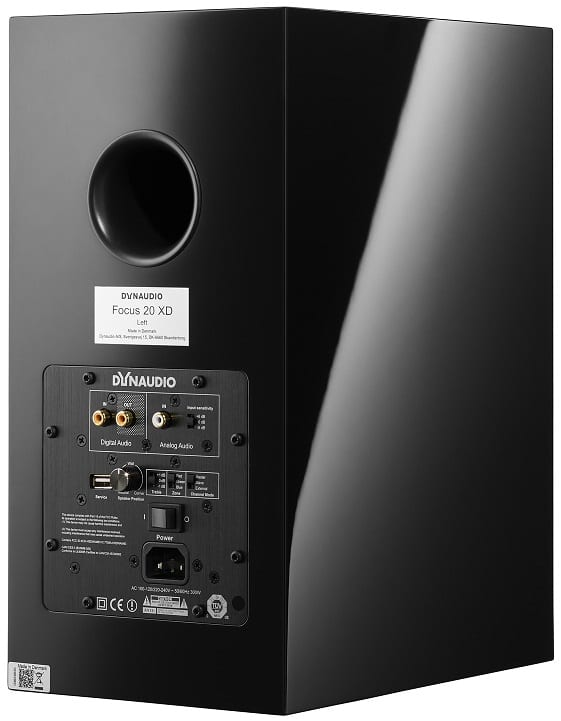 Dynaudio Focus 20 XD black piano lacquer - achterkant - Actieve speaker