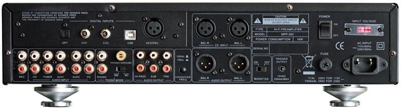 Advance Acoustic MPP 506DA - achterkant - Voorversterker
