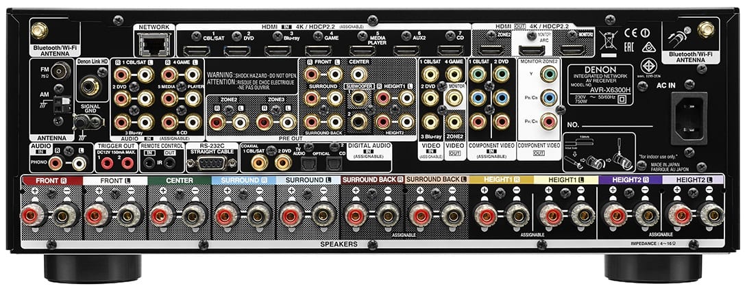 Denon AVR-X6300H zwart - achterkant - AV Receiver