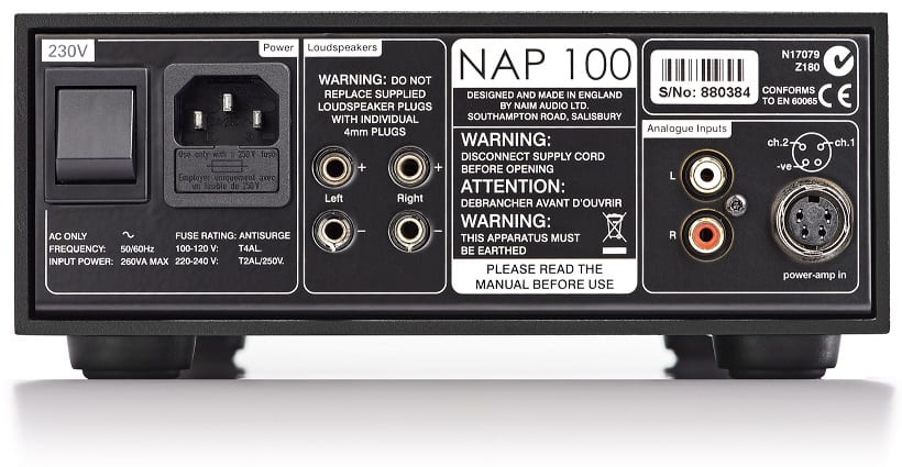 Naim NAP 100 - achterkant - Eindversterker
