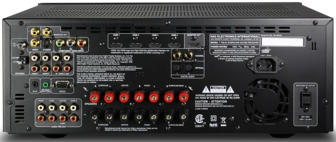 NAD T748 - achterkant - AV Receiver