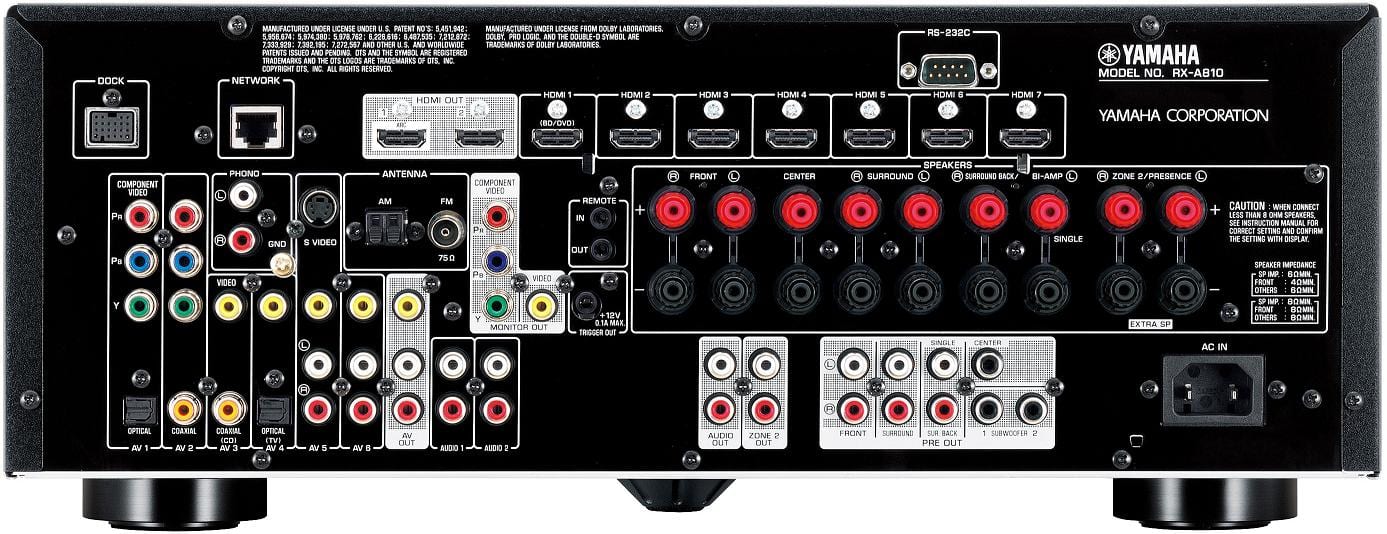 Yamaha RX-A810 zwart - achterkant - AV Receiver