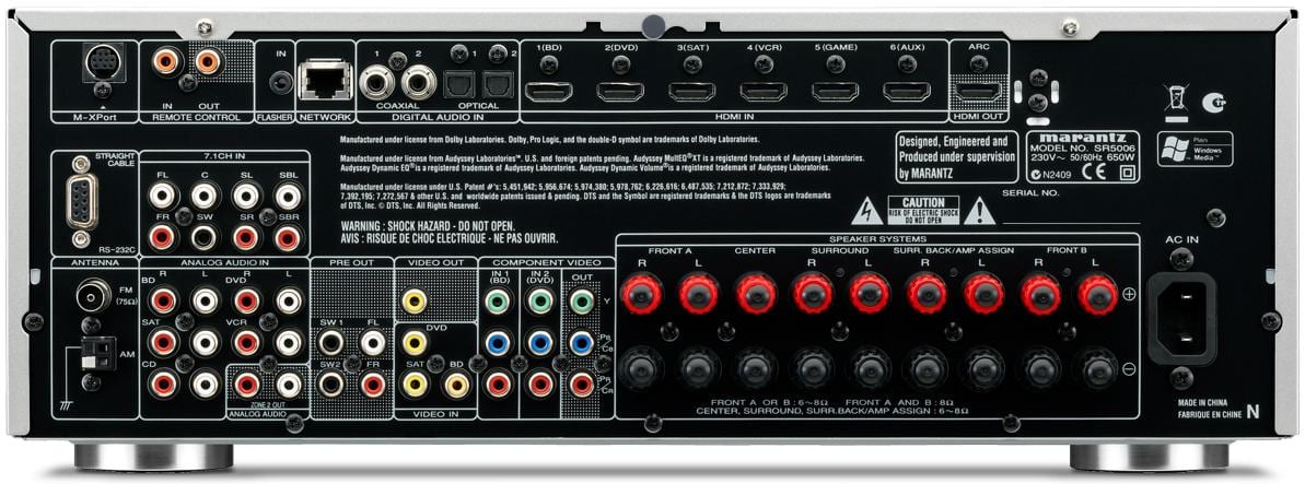Marantz SR5006 zilver/goud - achterkant - AV Receiver