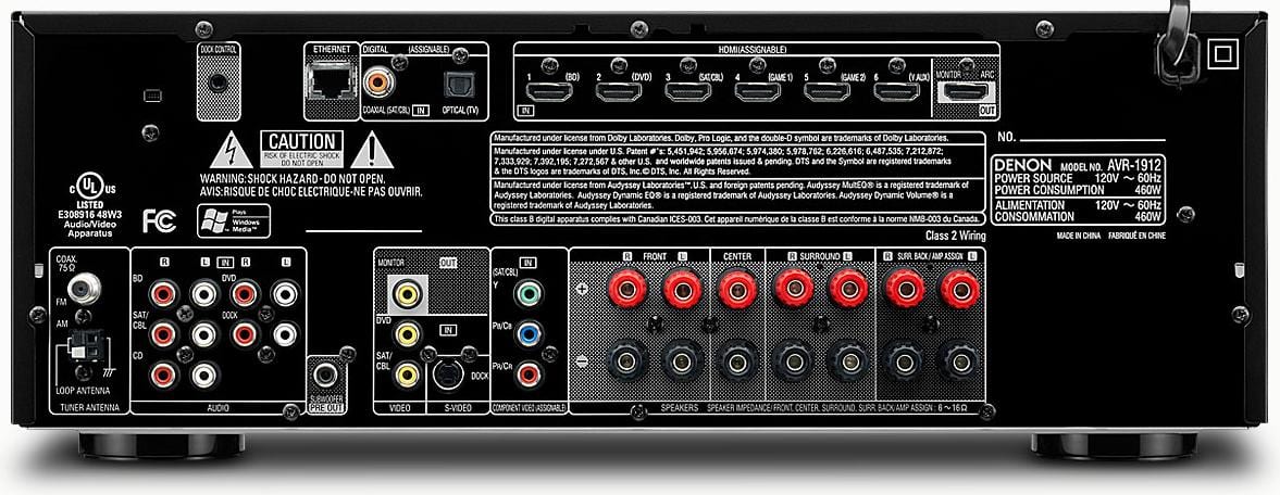 Denon AVR-1912 zwart - achterkant - AV Receiver