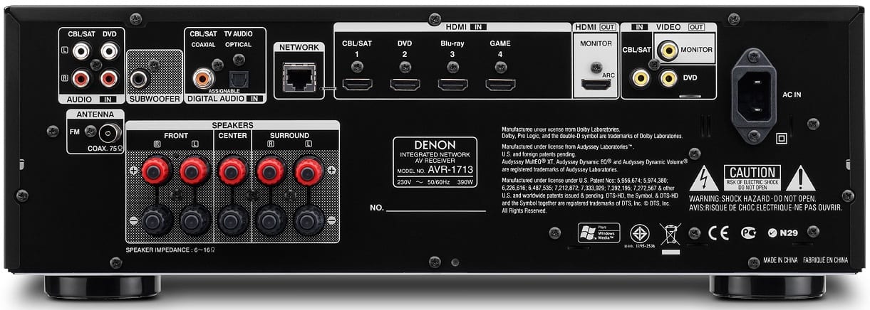 Denon AVR-1713 - achterkant - AV Receiver