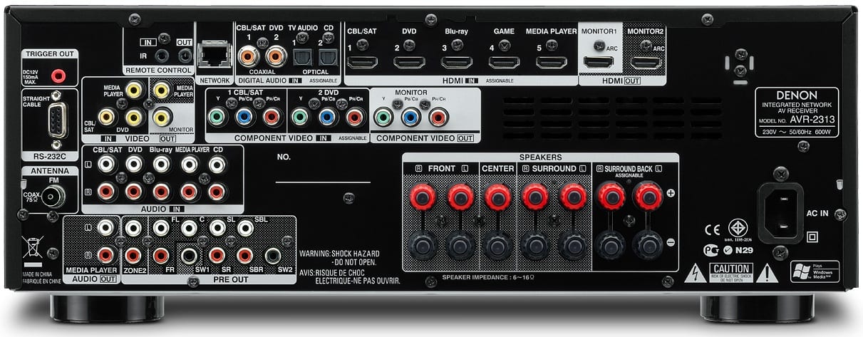 Denon AVR-2313 - achterkant - AV Receiver