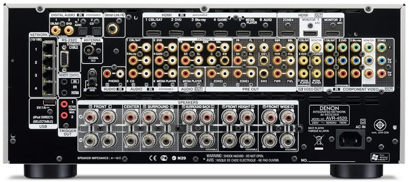 Denon AVR-4520 zilver - achterkant - AV Receiver