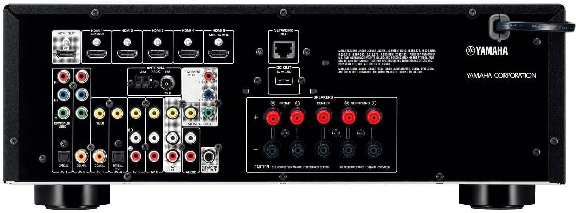 Yamaha RX-V475 titaan - achterkant - AV Receiver