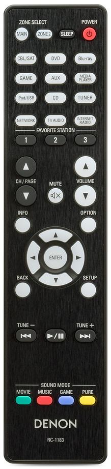 Denon AVR-X2000 zwart - afstandsbediening - AV Receiver