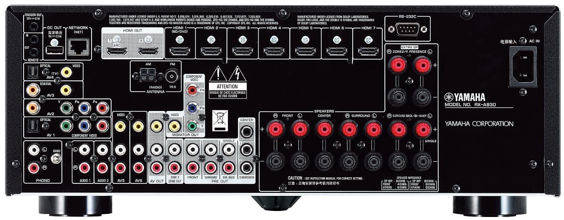 Yamaha RX-A830 titaan - achterkant - AV Receiver