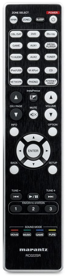 Marantz SR6008 zilver/goud - afstandsbediening - AV Receiver