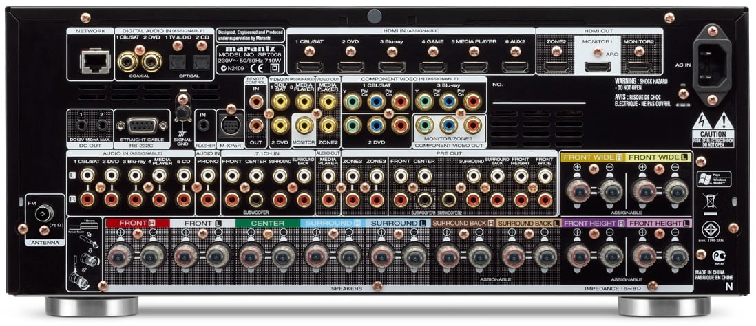 Marantz SR7008 zilver/goud - achterkant - AV Receiver