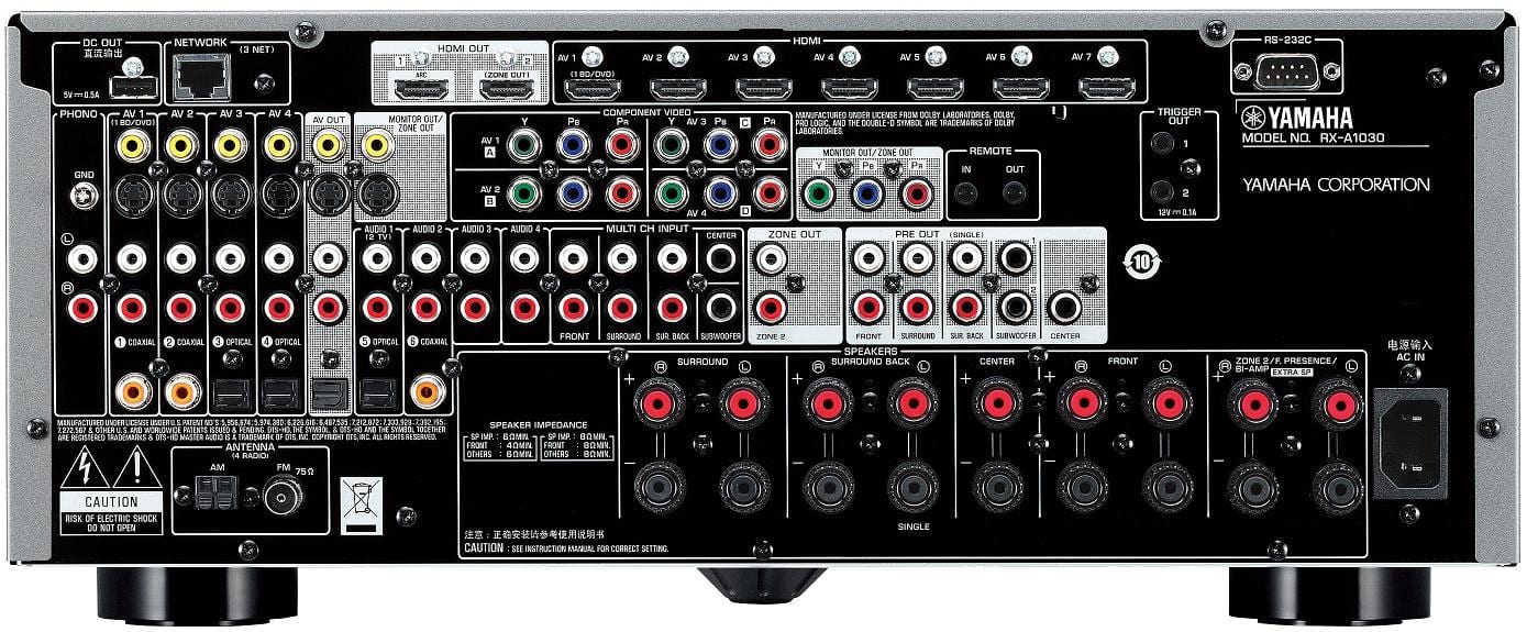 Yamaha RX-A1030 zwart - achterkant - AV Receiver
