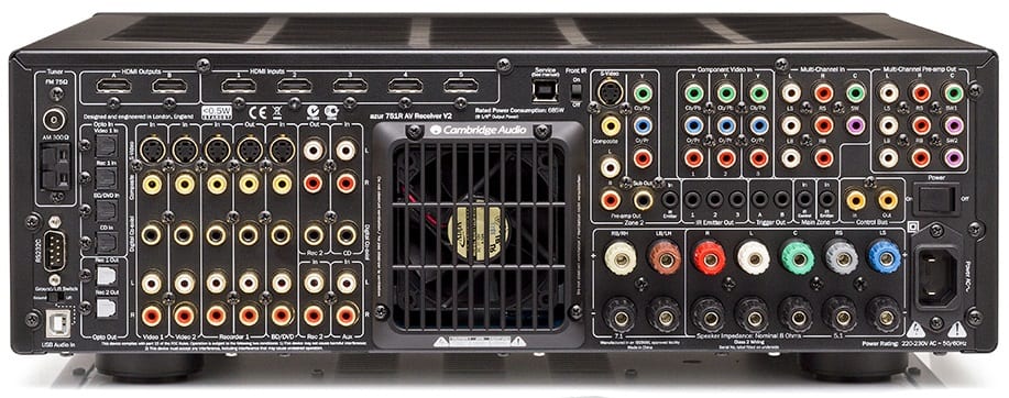 Cambridge Audio Azur 751R V2 zwart - achterkant - AV Receiver
