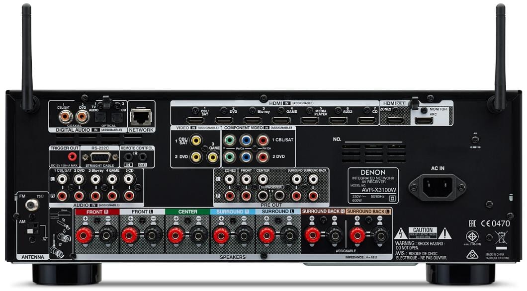 Denon AVR-X3100W zwart - achterkant - AV Receiver