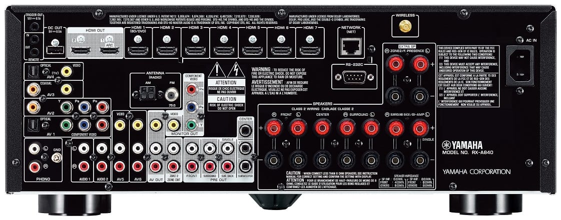 Yamaha RX-A840 zwart - achterkant - AV Receiver