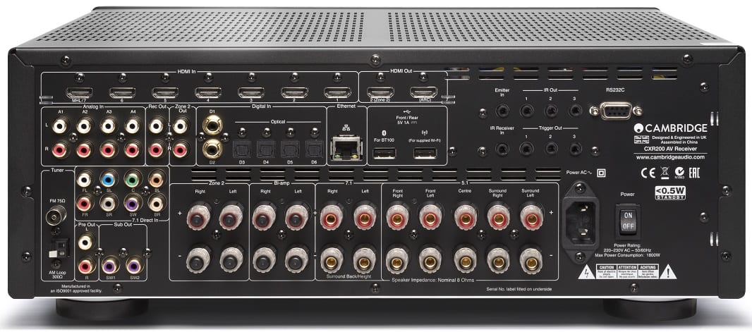 Cambridge Audio CXR200 zwart - achterkant - AV Receiver