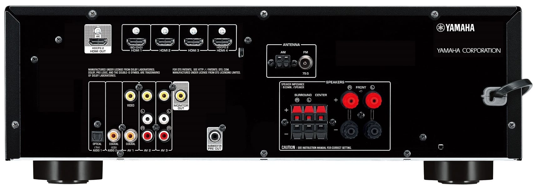 Yamaha RX-V379 zwart - achterkant - AV Receiver