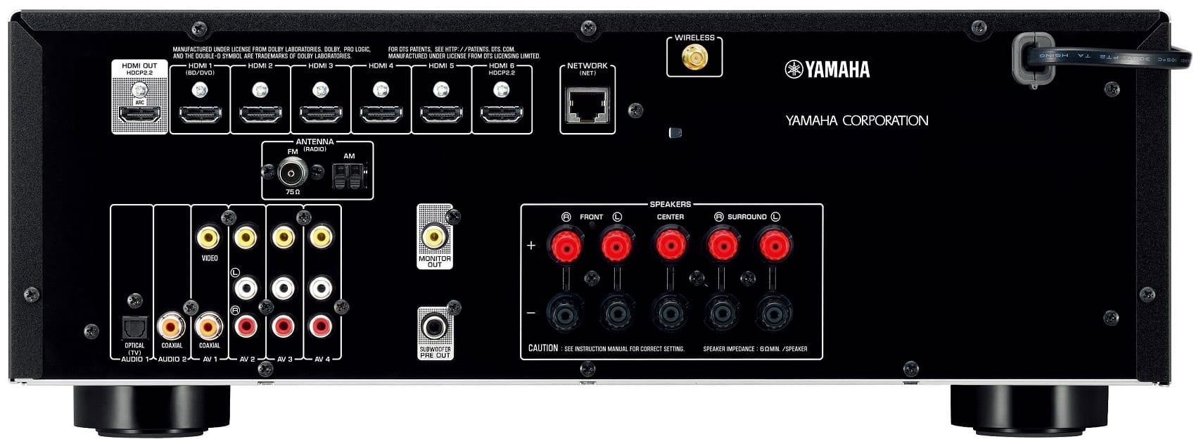 Yamaha RX-V479 zwart - achterkant - AV Receiver