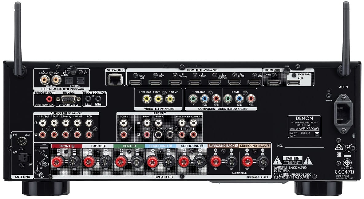 Denon AVR-X3200W zwart - achterkant - AV Receiver