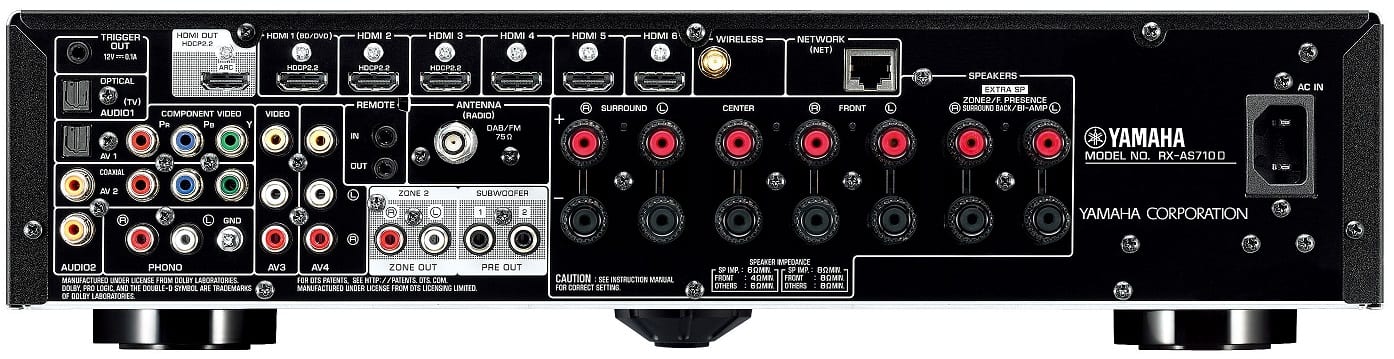 Yamaha RX-AS710D zwart - achterkant - AV Receiver