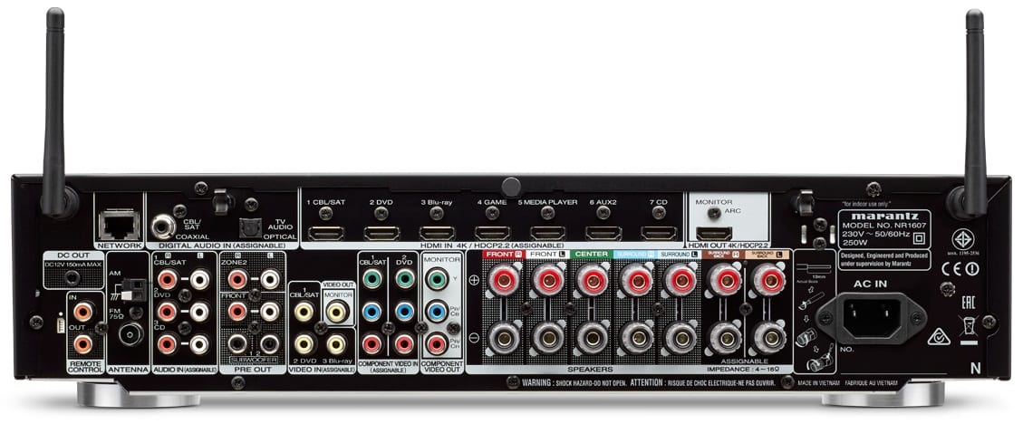 Marantz NR1607 zwart - achterkant - AV Receiver