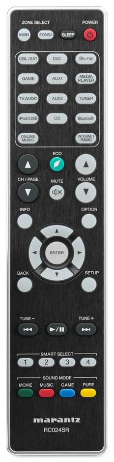 Marantz NR1607 zwart - afstandsbediening - AV Receiver