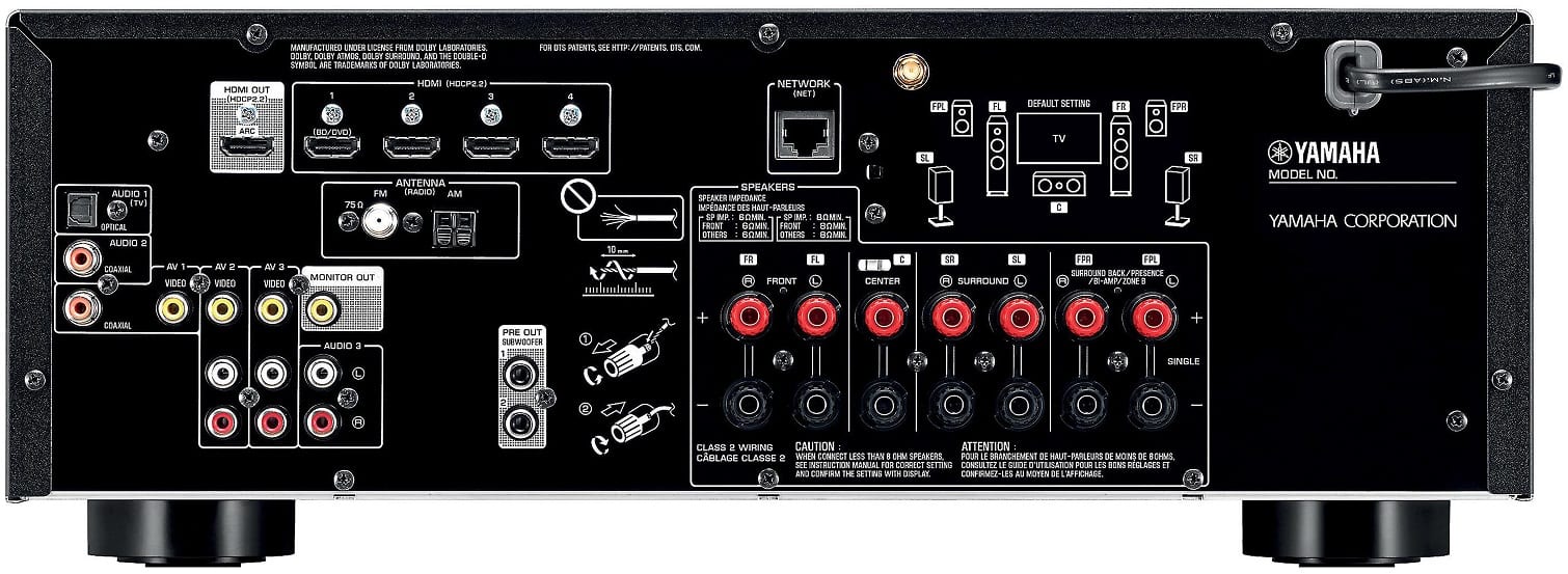 Yamaha RX-V583 zwart - achterkant - AV Receiver