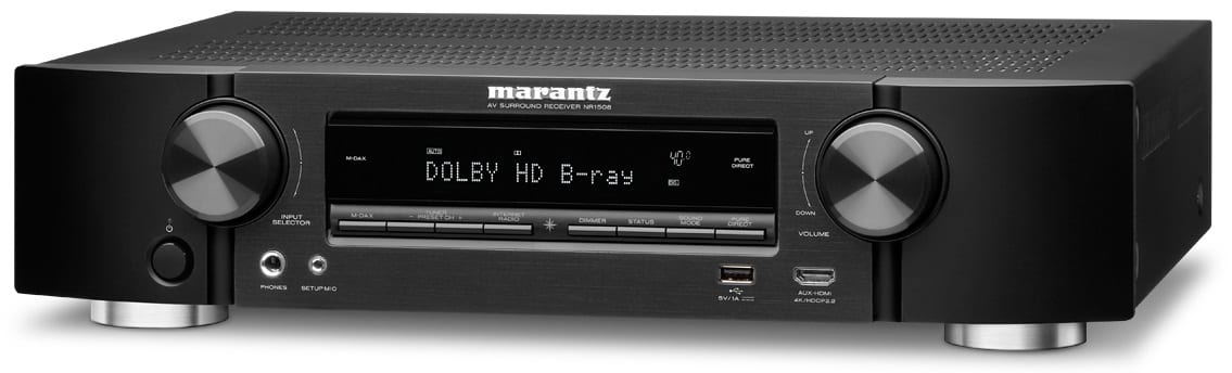 Marantz NR1508 zwart - zij frontaanzicht - AV Receiver