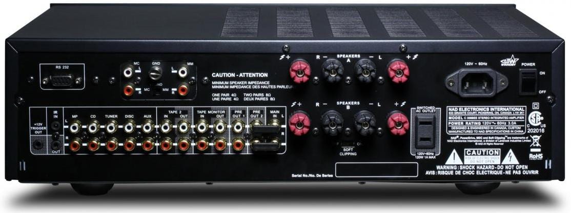 NAD C356BEE titanium - achterkant - Stereo versterker