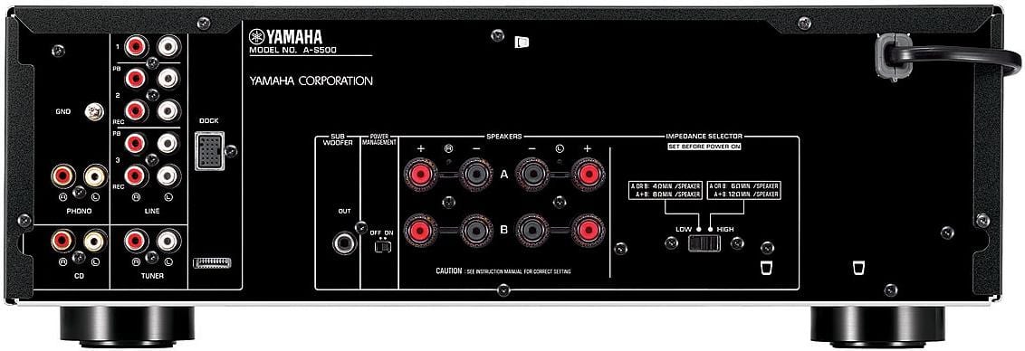 Yamaha A-S500 zilver - achterkant - Stereo versterker