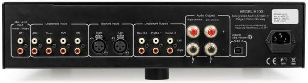 Hegel H100 zwart - achterkant - Stereo versterker