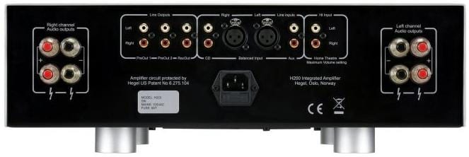 Hegel H200 zwart - achterkant - Stereo versterker