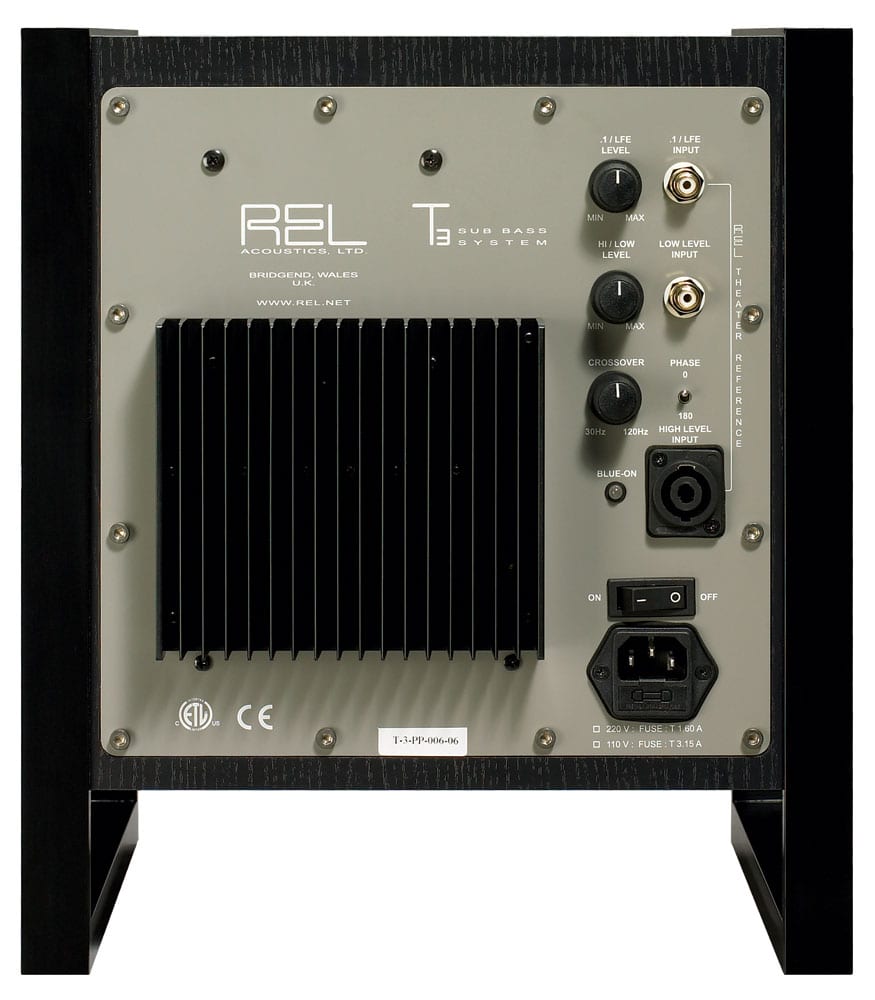 REL T2 zwart - achterkant - Subwoofer