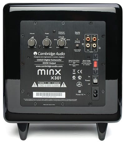 Cambridge Audio MINX X301 wit hoogglans - achterkant - Subwoofer