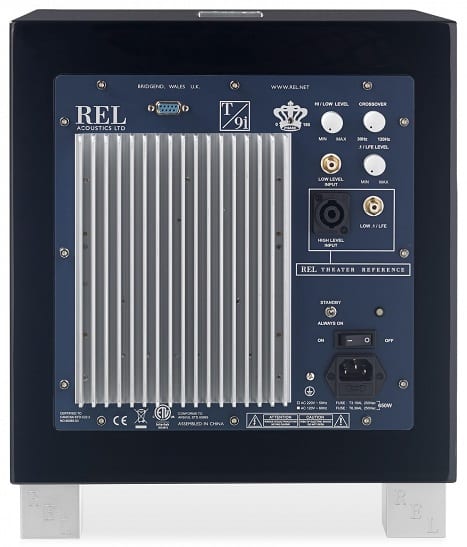 REL T9i wit hoogglans - connection panel - Subwoofer
