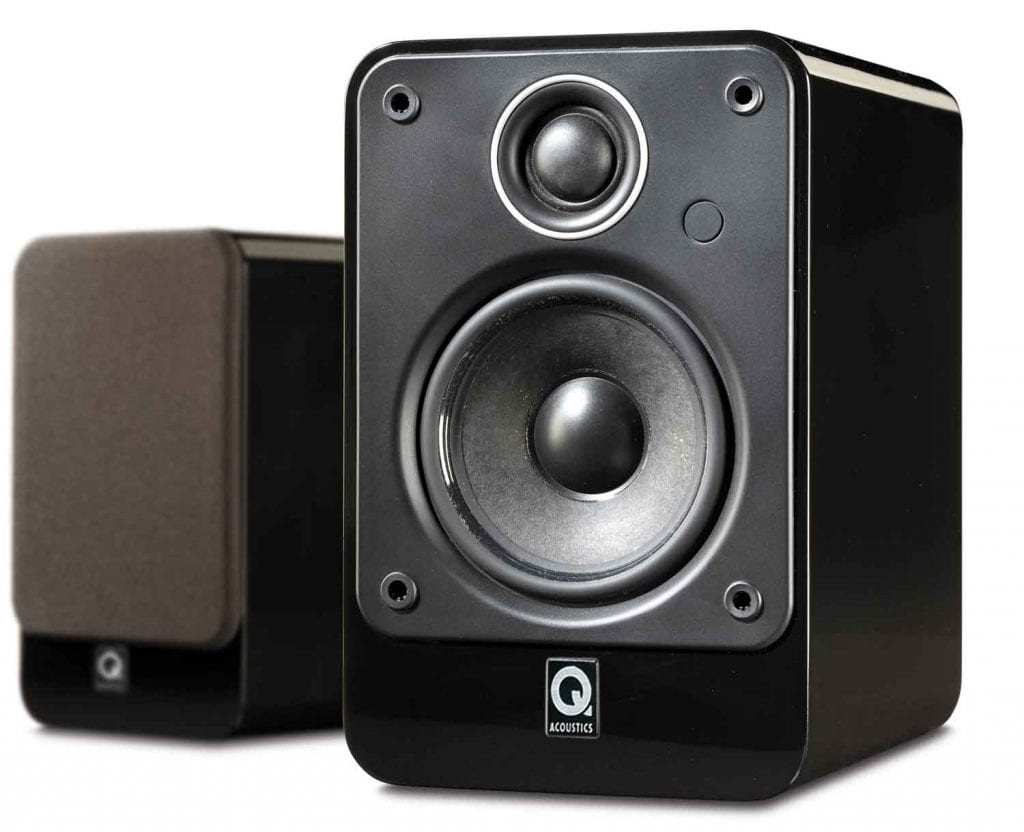 Q Acoustics 2020 zwart hoogglans - Boekenplank speaker