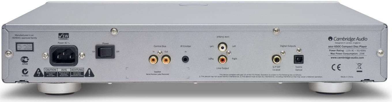 Cambridge Audio 650C zwart - achterkant - CD speler