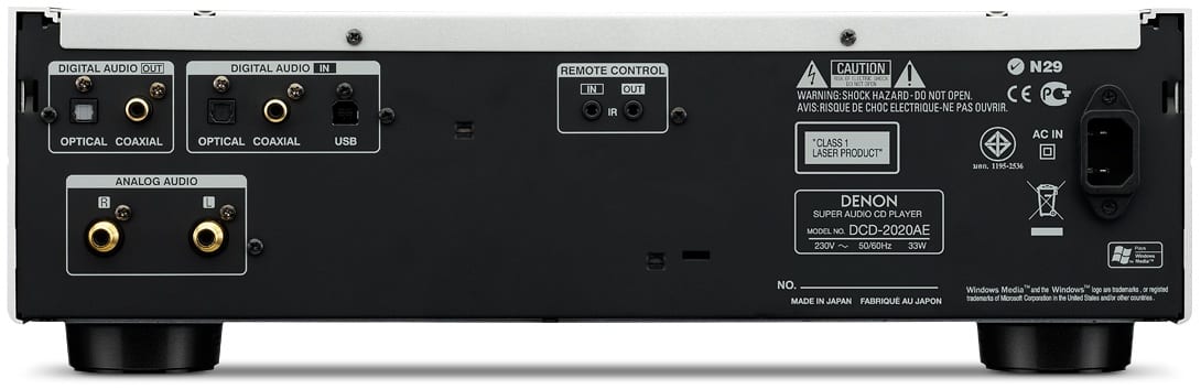 Denon DCD-2020AE premium zilver - achterkant - CD speler
