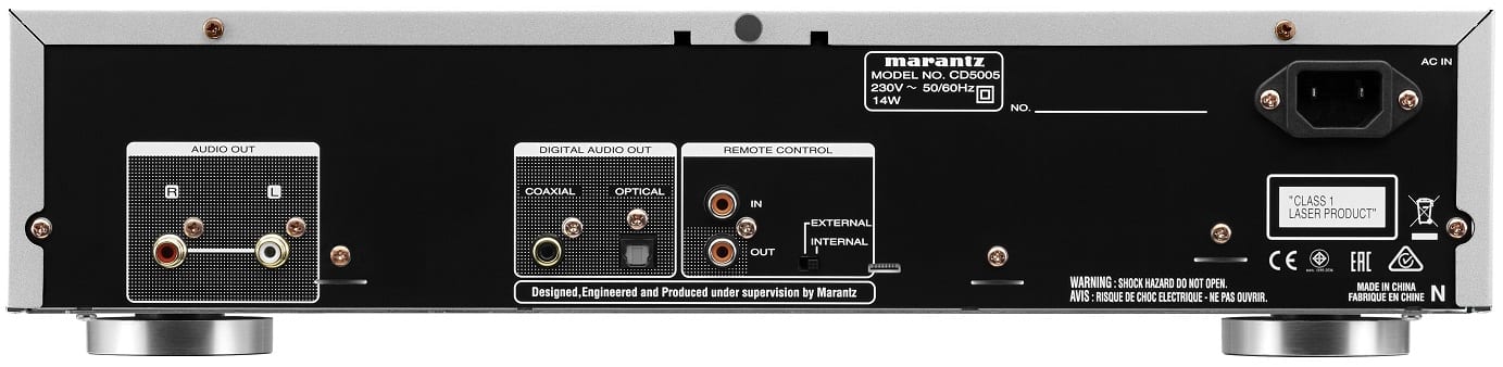 Marantz CD5005 zilver/goud - achterkant - CD speler