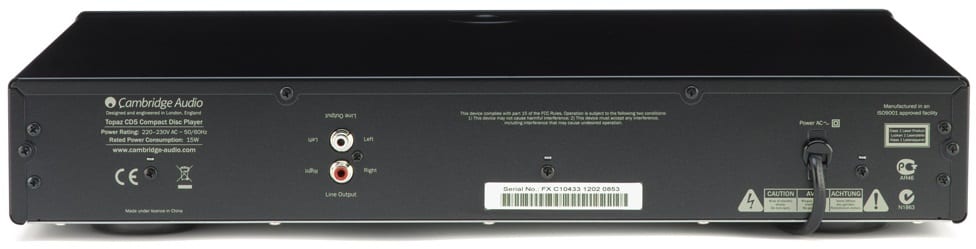Cambridge Audio Topaz CD5 zwart - achterkant - CD speler