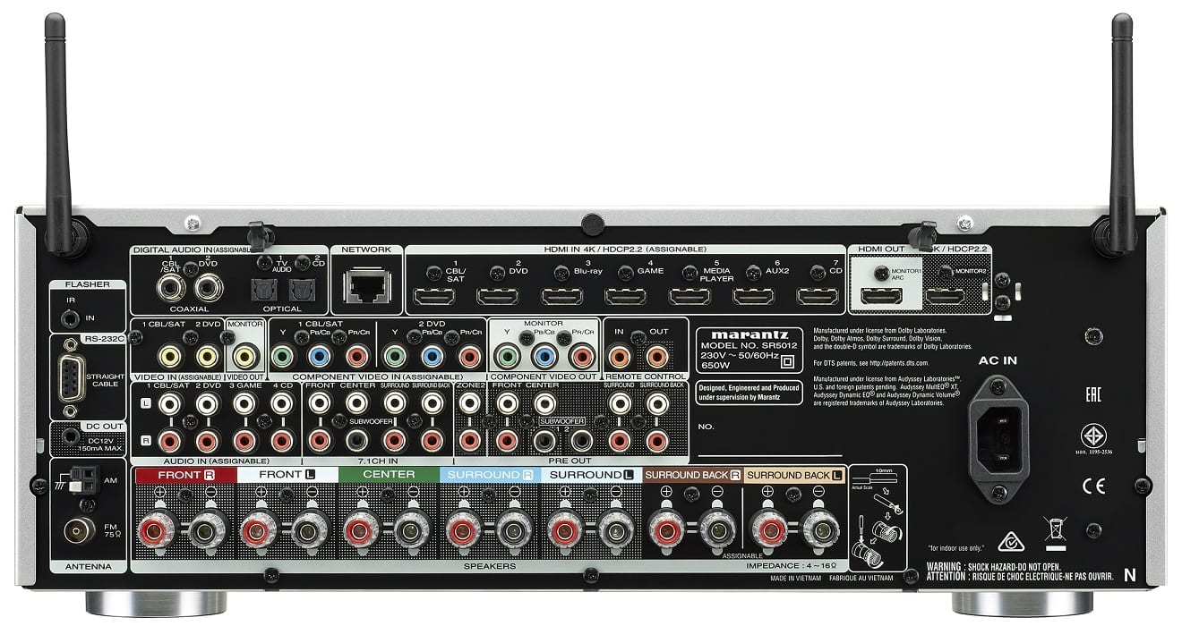 Marantz SR5012 zwart - achterkant - AV Receiver