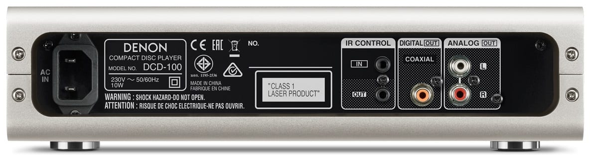 Denon DCD-100 premium silver - achterkant - CD speler