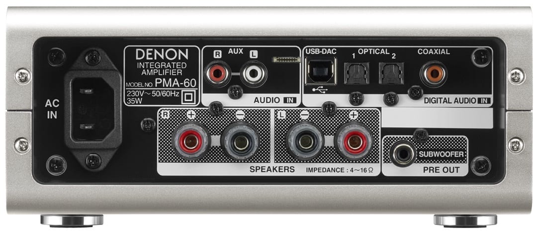 Denon PMA-60 premium silver - achterkant - Stereo versterker