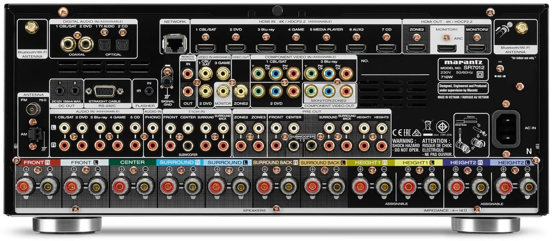 Marantz SR7012 zwart - achterkant - AV Receiver