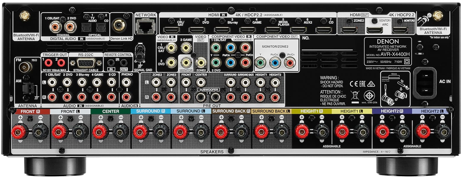 Denon AVR-X4400H zilver - achterkant - AV Receiver