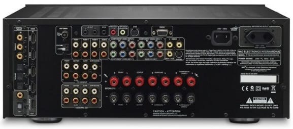 NAD T758 V3 graphite - achterkant - AV Receiver