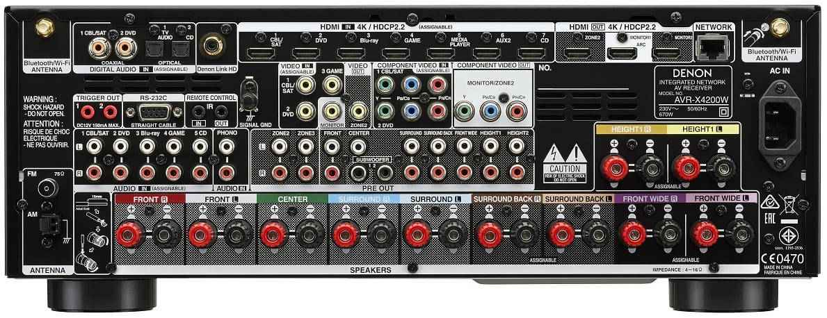 Denon AVR-X4200W zwart - achterkant - AV Receiver
